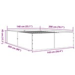 vidaXL Cadre de lit chêne fumé 140x200 cm bois d'ingénierie