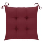 vidaXL Chaises de jardin avec coussins rouge bordeaux lot de 6 Teck