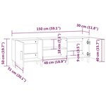 vidaXL Meuble TV Blanc 150x30x50 cm Bois d'ingénierie