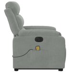 vidaXL Fauteuil inclinable de massage électrique gris clair velours