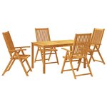 vidaXL Ensemble à manger de jardin 5 Pièces Bois d'acacia solide