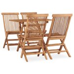 vidaXL Ensemble à manger d'extérieur pliable 5 Pièces Bois solide de teck
