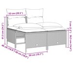 vidaXL Salon de jardin 5 Pièces avec coussins gris clair résine tressée