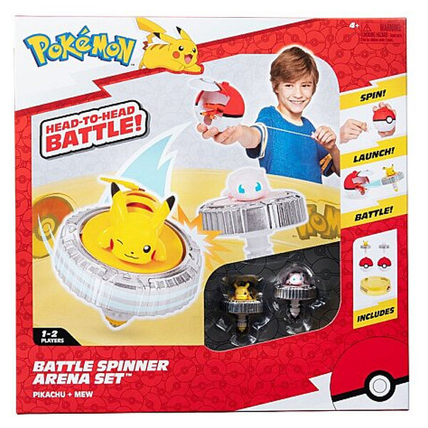 Arene pokemon avec 2 toupies Pikachu et Mew