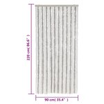vidaXL Rideau anti-mouches gris clair et blanc 90x220 cm chenille