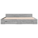 vidaXL Cadre de lit et tiroirs sonoma gris 200x200cm bois d'ingénierie
