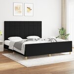vidaXL Cadre de lit avec tête de lit Noir 180 x 200 cm Tissu