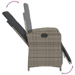 vidaXL Chaises inclinables de jardin lot de 2 et repose-pied rotin