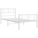 vidaXL Cadre de lit métal avec tête de lit/pied de lit blanc 90x190 cm