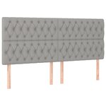 vidaXL Tête de lit à LED Gris clair 180x7x118/128 cm Tissu