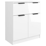 vidaXL Buffet Blanc brillant 60x30x70 cm Bois d'ingénierie
