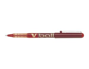 Stylo roller V Ball VB7 encre liquide Pte métal Moyenne Rouge PILOT