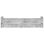 vidaXL Cadre de lit avec tiroirs gris béton 90x200 cm