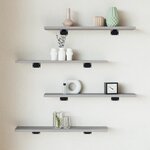 vidaXL Étagères murales 4 Pièces sonoma gris 60x10x1 5 cm bois ingénierie