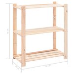 vidaXL Étagères de rangement à 3 niveaux 3 Pièces 80x38x90 cm Pin 150 kg