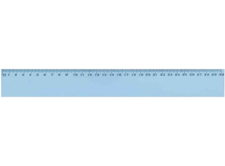 Règle Plate Incassable Plastique Bord Antitache 30 cm Bleu Transparent WONDAY