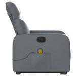 vidaXL Fauteuil inclinable de massage Gris Similicuir