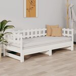 vidaXL Lit coulissant Blanc 2x(80x200) cm Bois de pin massif