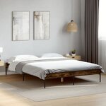 vidaXL Cadre de lit sans matelas chêne fumé 120x190 cm