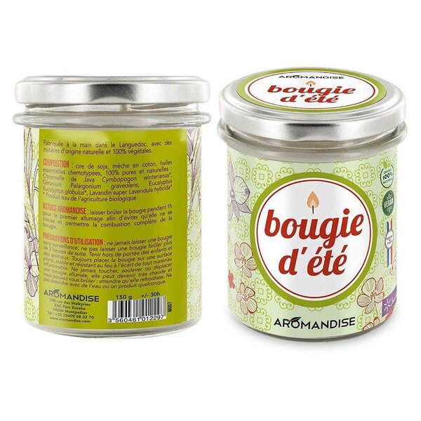 2 bougie d'été citronnelle & géranium - 30h