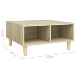 vidaXL Table basse chêne sonoma 60x60x30 cm bois d'ingénierie
