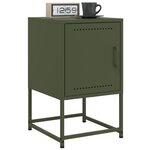 vidaXL Tables de chevet 2 Pièces vert olive 36x39x60 5 cm acier