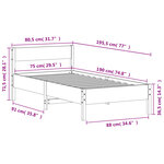 vidaXL Cadre de lit sans matelas cire marron 75x190 cm bois pin massif