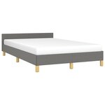 vidaXL Cadre de lit avec tête de lit gris foncé 120x190 cm tissu