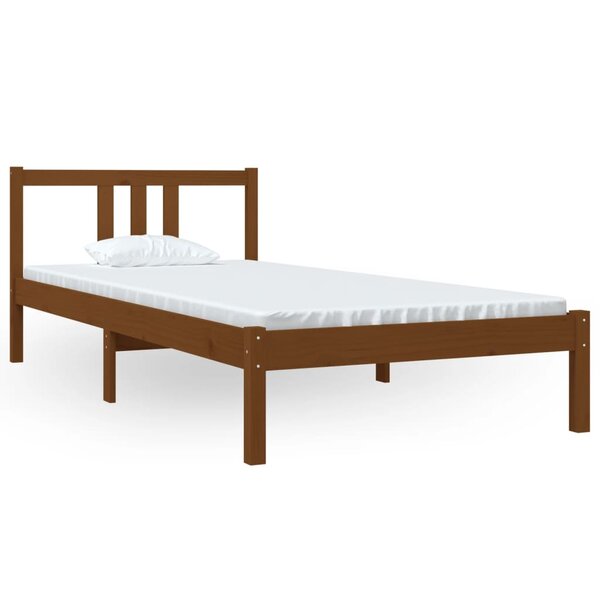 vidaXL Cadre de lit Marron miel Bois massif 90x200 cm