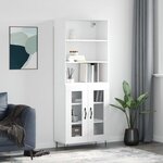 vidaXL Buffet haut Blanc 69 5x34x180 cm Bois d'ingénierie