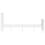 vidaXL Cadre de lit métal avec tête de lit/pied de lit blanc 135x190cm