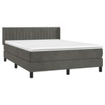 vidaXL Sommier à lattes de lit et matelas Gris foncé 200x200cm Velours