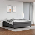 vidaXL Sommier à lattes de lit avec matelas Gris 180x200 cm Similicuir