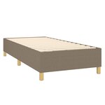 vidaXL Sommier à lattes de lit et matelas et LED Taupe 90x190 cm Tissu