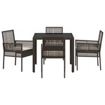 Ensemble de salle à manger de jardin vidaXL 5 pièces avec coussins en poly rattan marron
