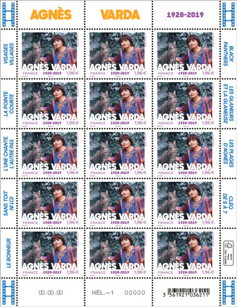 Feuille de 15 timbres - Agnès Varda - Lettre internationale