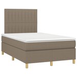 vidaXL Sommier à lattes de lit avec matelas taupe 120x190 cm tissu