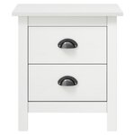 vidaXL Table de chevet Hill Blanc 46x35x49 5 cm Bois de pin solide