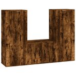 vidaXL Ensemble de meubles TV 3 Pièces Chêne fumé Bois d'ingénierie