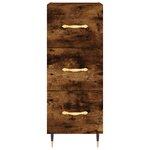 vidaXL Buffet haut Chêne fumé 34 5x34x180 cm Bois d'ingénierie