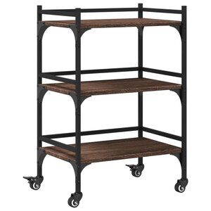 vidaXL Chariot de cuisine chêne marron 50x35x75 5 cm bois d'ingénierie