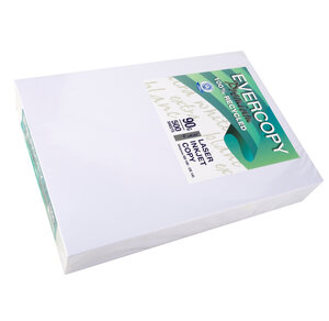 Ramette 500 Feuilles Papier 90g A4 210x297 mm Certifié Ange Bleu Premium Blanc x 5 EVERCOPY