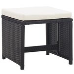vidaXL Ensemble à manger d’extérieur 9 Pièces coussin Résine tressée Noir