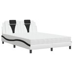 vidaXL Lit avec matelas blanc et noir 120x200 cm similicuir