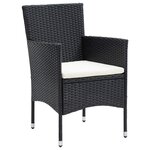 vidaXL Mobilier à dîner de jardin et coussins 9Pièces Résine tressée Noir