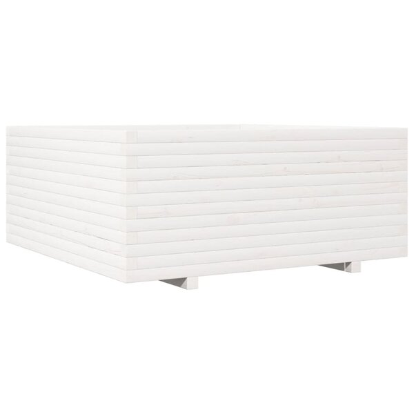 vidaXL Jardinière blanc 110x110x49 5 cm bois de pin massif