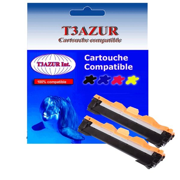 2 Toners compatibles aavec Brother TN1050 pour Brother MFC1910W - 1 000 pages - T3AZUR