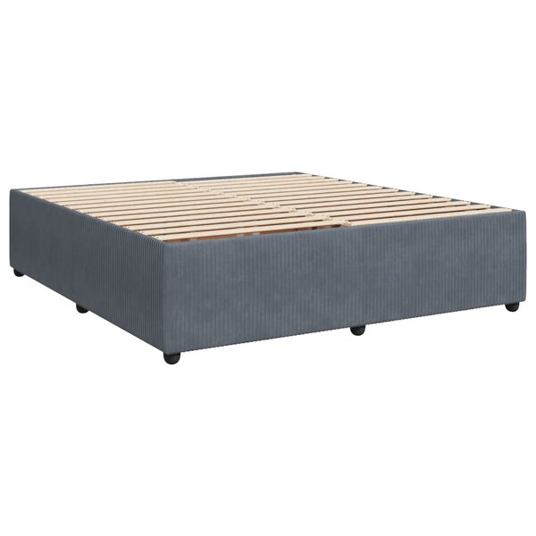 vidaXL Cadre de lit Gris foncé 180 x 200 cm Velours