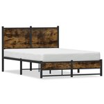 vidaXL Cadre de lit en métal sans matelas chêne fumé 120x200 cm