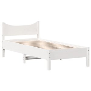 vidaXL Cadre de lit sans matelas blanc 90x200 cm bois de pin massif